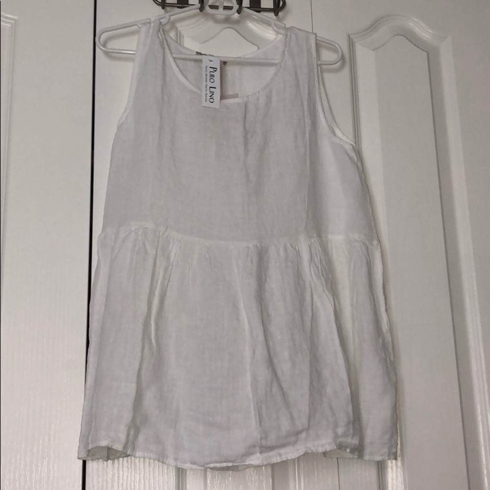 White linen oversized tank top 🤍